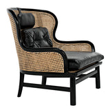 BERGERE BLACK LEATHER ARMCHAIR