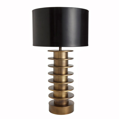 Stacked Lamp with Metal Shade