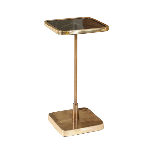 SQUARE GOLD AND BLACK ACCENT TABLE