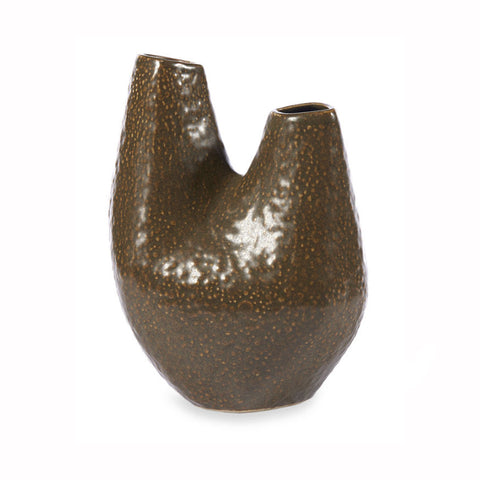 Speckled Brown Stoneware Vase