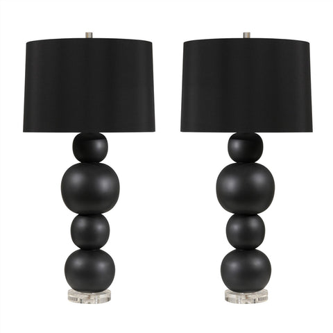 Pair of Black Bubble Lamps
