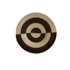 BROWN AND NATURAL RAFFIA SMALL PLATE