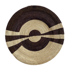 BROWN AND NATURAL RAFFIA LARGE PLATE