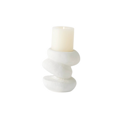 Small Organic White Candle Holder