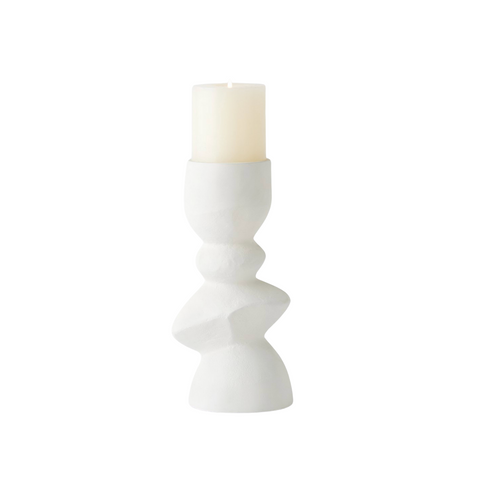 MEDIUM ORGANIC WHITE CANDLE HOLDER