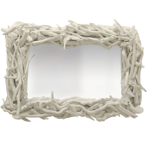 Custom Driftwood Mirror: White Gloss