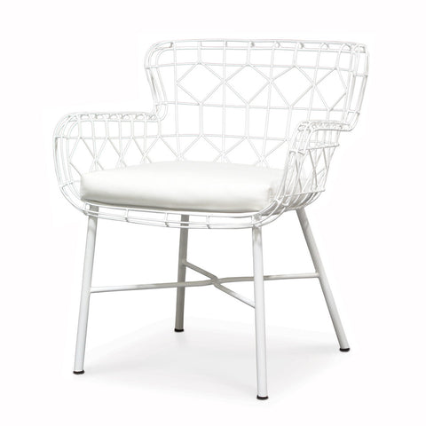 White Geometric Metal Chair