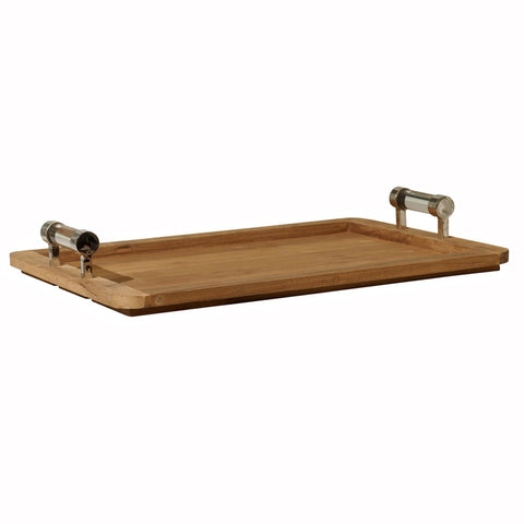 Wood Tray with Lucite Handles