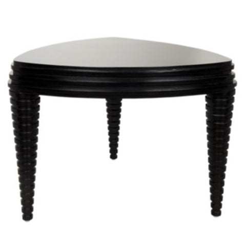 Ribbed Black Side Table
