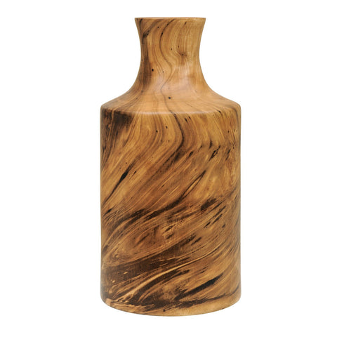 Bottleneck Wood Vase