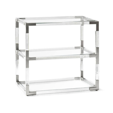 Lucite & Chrome 3-Tier Side Table