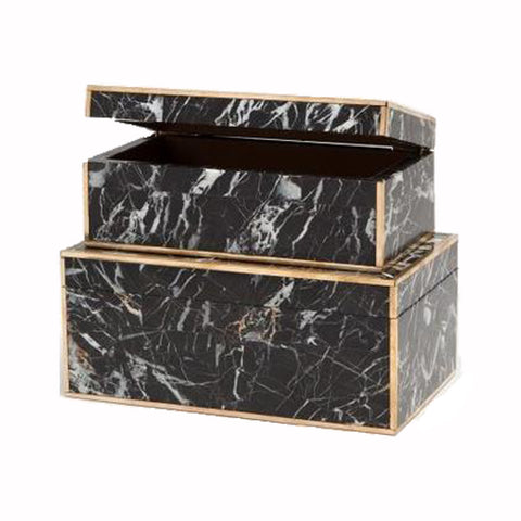 Gold Rimmed Marble Box
