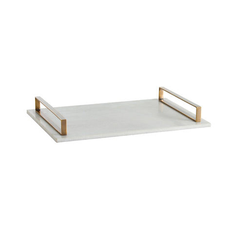 Flat Marble & Brass Tray