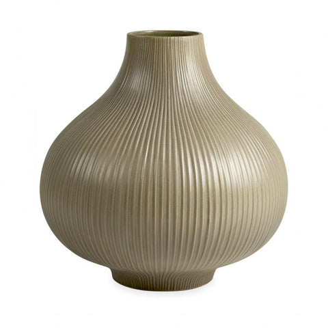 Ribbed Olive Vase