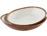 WOOD & WHITE LACQUER BOWL