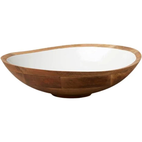 WOOD & WHITE LACQUER BOWL