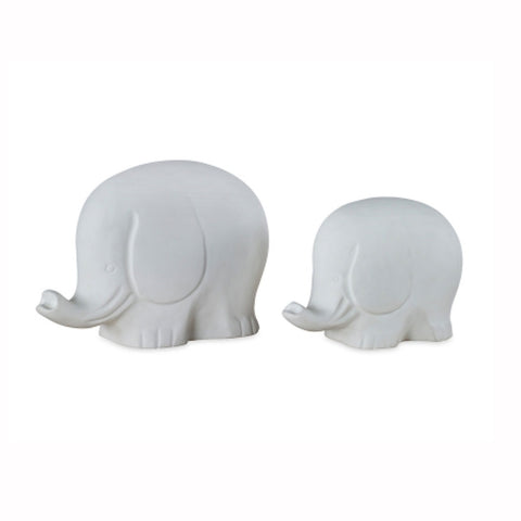 White Gesso Elephants