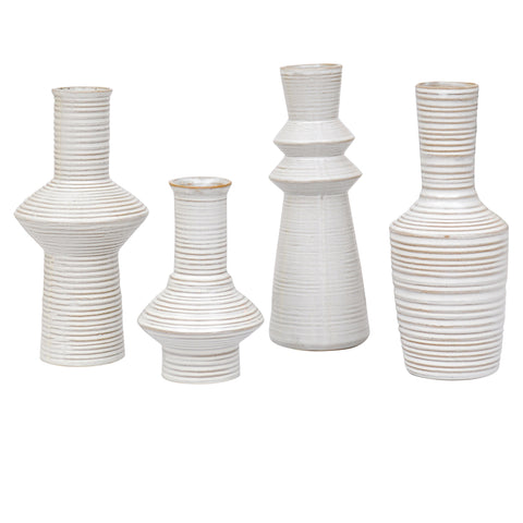 White/Grey Striped Vase