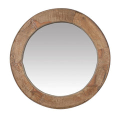 Wood Wheel Mirror